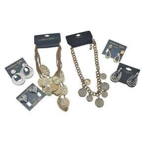 Lot of Madison Tyler Silver and Gold Tone Earrings and Necklaces NEW